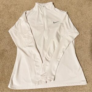 Nike Pro Women’s Dri-Fit 1/4 Zip Running Top- Fleece lined, White